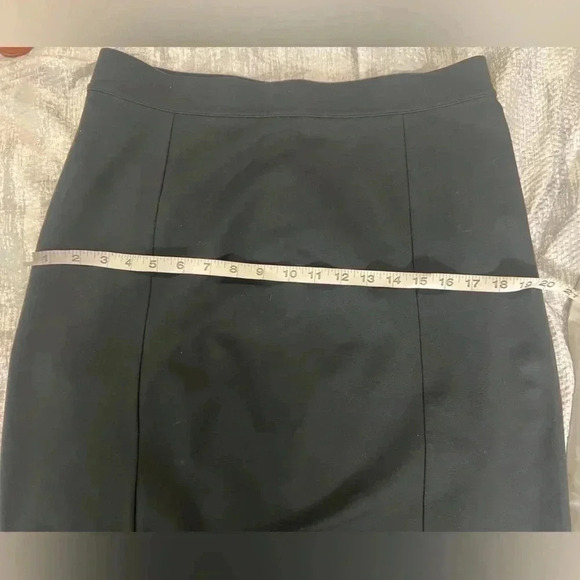 LANDS END’ BLACK MIDI PENCIL STRAIGHT SKIRT STRETCH BUSINESS SIZE 10 LARGE - Picture 6 of 8